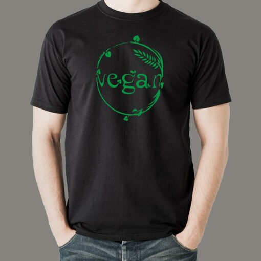 Vegan Green Leaves Vegetarian Men’s T-shirt