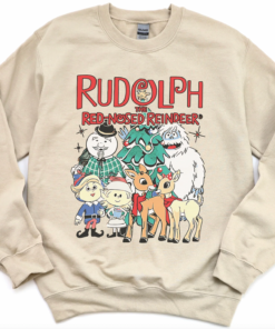 Vintage Rudolph Sweatshirt Adult Sizes Gildan or Soft Bella