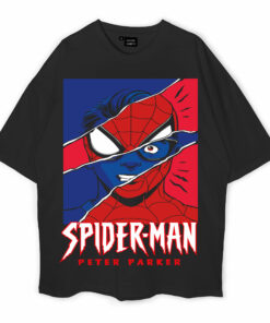 Women Spiderman Mask Oversized T-Shirt