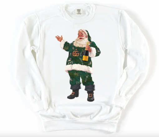 Youth and Adult Luxe Santa Sweatshirt Gildan, Bella ,or Comfort Colors Sweatshirt