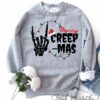 Youth and Adult Merry Creep-Mas Skeleton Christmas  Christmas Sweatshirt Fleece Crewneck