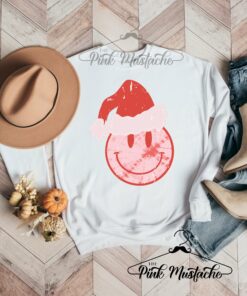 Youth and Adult Retro Smiley Christmas Fleece Crewneck Sweatshirt