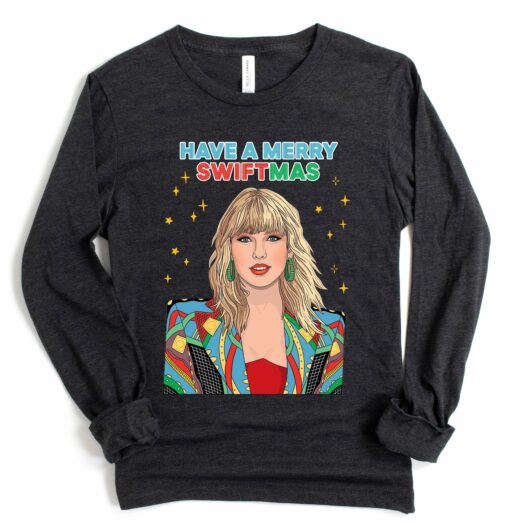 Youth and Adult Sizes Merry Swiftmas Bella Canvas Soft Style Long Sleeve Tee 8248211276027