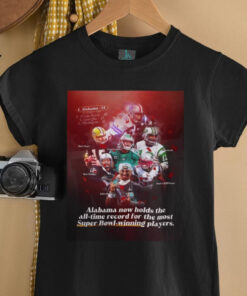 Alabama Now Holds The All Time Record For The Most Super Bowl Winning Players Lee Roy Jordan Bart Starr Devonta Smith Kentabler Jalen Hurts Joe Namath Dont’a Hightower Poster T Shirt