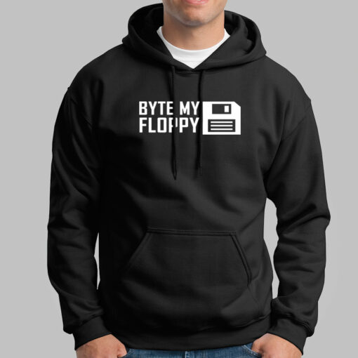 Byte My Floppy Funny Programmer Hoodies For Men