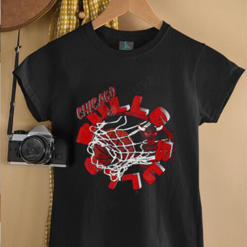 Chicago Bulls Windy City Basketball Hoop Slam Dunk Graphic Shirt