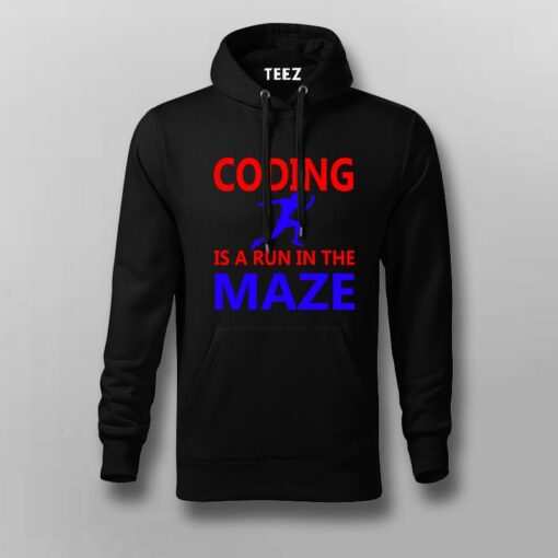 Coding is A Run in The Maze Funny Coding T-Shirt For Men