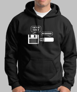 Floppy Disk And USB Flash Drive Funny Conversation Hoodies For Men