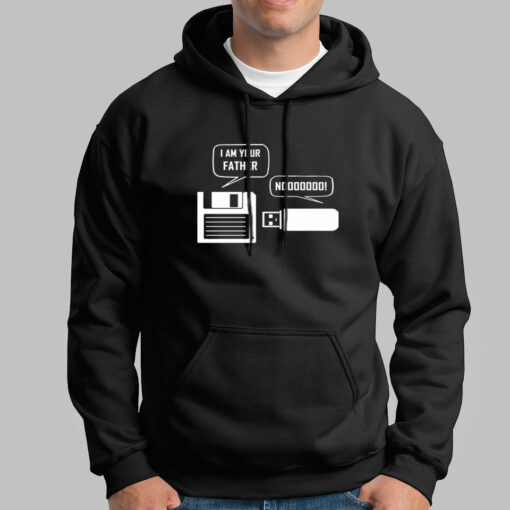 Floppy Disk And USB Flash Drive Funny Conversation Hoodies For Men