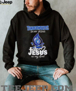 Minnesota Timberwolves in my veins Jesus in my heart drop blood shirt