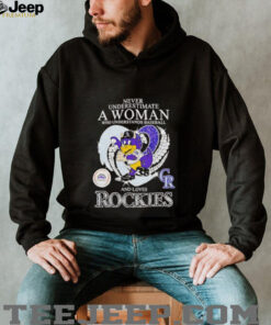 Never underestimate a woman who understands baseball and loves Rockies mascot shirt