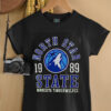 North Star State 1989 Minnesota Timberwolves Green Basketball shirt