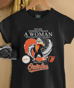Official Never Underestimate A Woman Who Understands Baseball And Loves Baltimore Orioles Diamond Heart T shirts