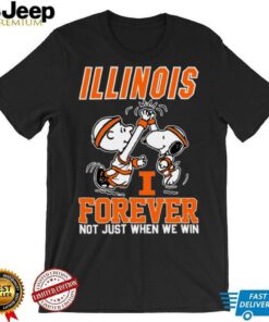 Snoopy High Five Charlie Brown Illinois Fighting Illini Basketball Forever Not Just When We Win Shirt Black