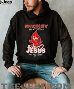 Sydney Swans in my veins Jesus in my heart drop blood shirt