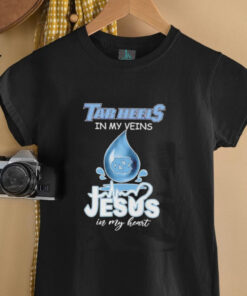 Tar Heels in my veins Jesus in my heart drop blood shirt
