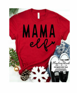 Adult Mama Elf Christmas Bella Canvas T-shirt Adult Mama Elf Christmas Bella Canvas T-shirt