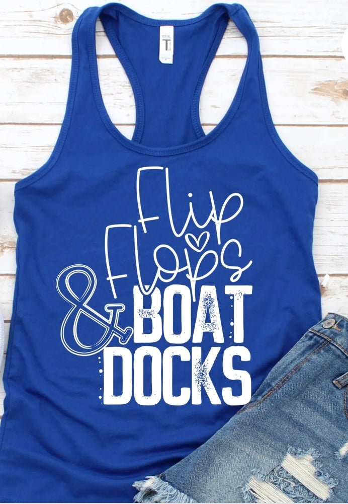 Flip Flops & Boat Docks Racerback Bella Canvas Tank Flip Flops & Boat Docks Racerback Bella Canvas Tank