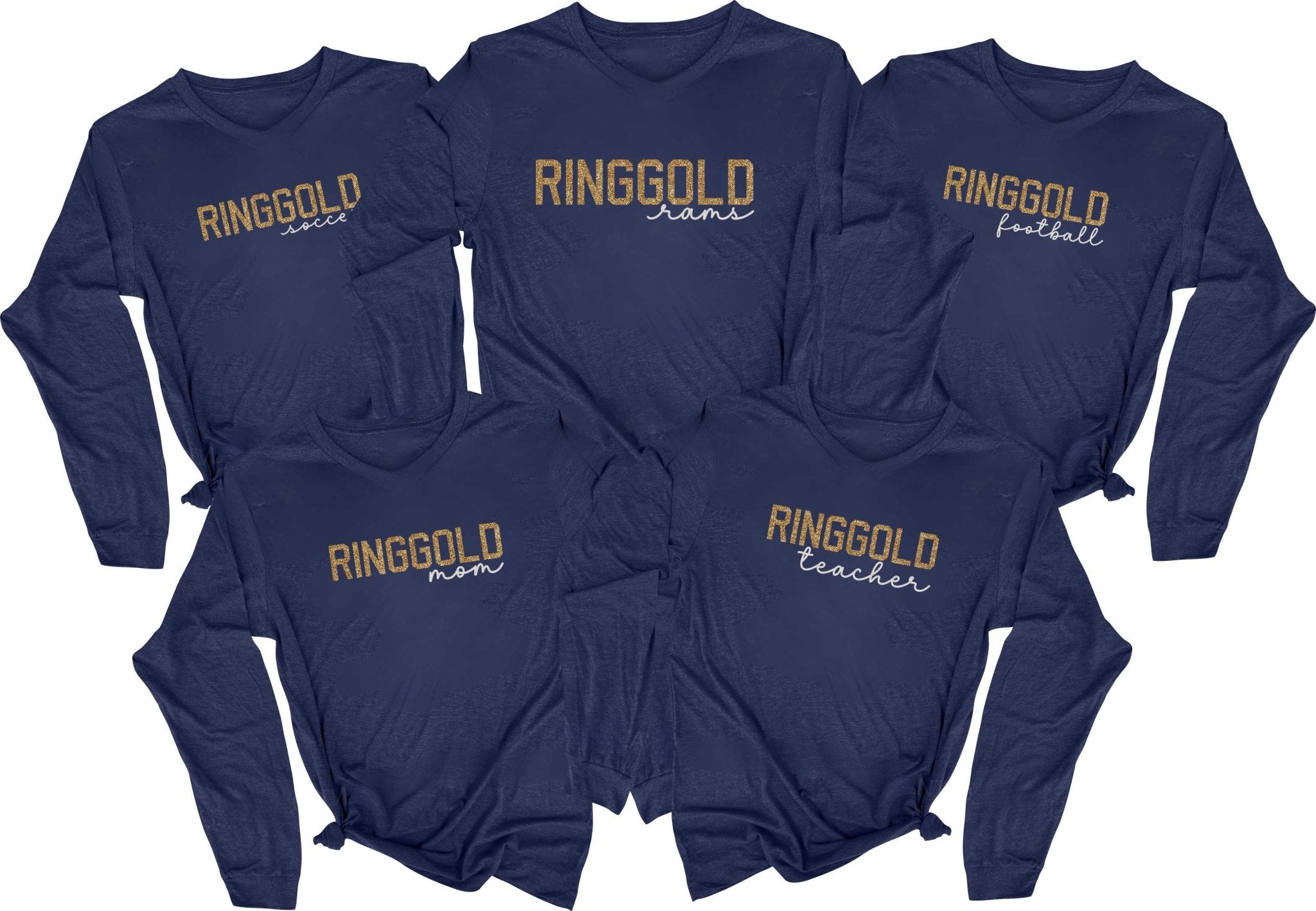 Ringgold Rams, Mom, Cheer, Football, Baseball, Soccer, Hockey, - YOUR CHOICE Block Script Glitter Long Sleeve T-Shirt Ringgold Rams, Mom, Cheer, Football, Baseball, Soccer, Hockey, - YOUR CHOICE Block Script Glitter Long Sleeve T-Shirt