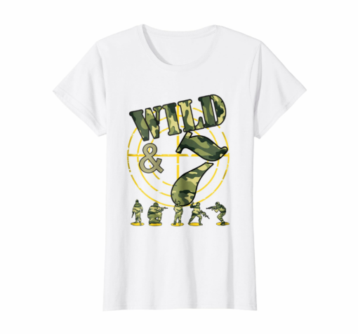 7th Birthday Boy Camouflage Seven Years Old Tshirt