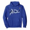 Alaska Flag Mountains Hoodie Distressed State Souvenir Gift