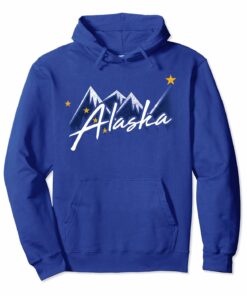 Alaska Flag Mountains Hoodie Distressed State Souvenir Gift Alaska Flag Mountains Hoodie Distressed State Souvenir Gift