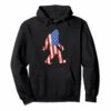 American Flag Bigfoot Sasquatch Hoodie Distressed Style
