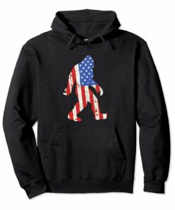 American Flag Bigfoot Sasquatch Hoodie Distressed Style American Flag Bigfoot Sasquatch Hoodie Distressed Style