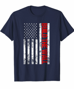 American Flag Build The Wall Donald Trump Rally T Shirt American Flag Build The Wall Donald Trump Rally T Shirt