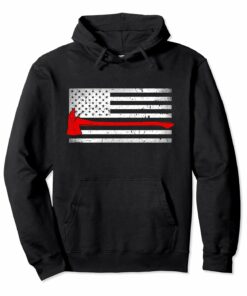 American Flag Fire Fighter Hoodie Red Axe Gifts For Fireman American Flag Fire Fighter Hoodie Red Axe Gifts For Fireman