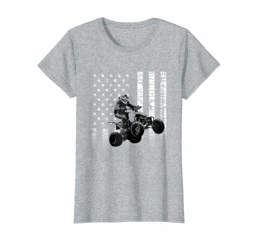American Flag Graphic Atvquad Motocross T Shirt