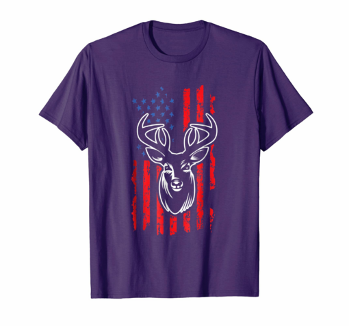 American Flag Hunting Deer Men Women Youth T Shirt