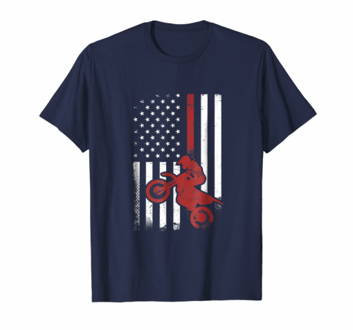 American Flag Motorcross Shirt Cool Dirt Bike Braap Gift Tee