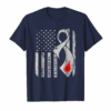 American Flag Type 1 Diabetes Awareness Ribbon T Shirt