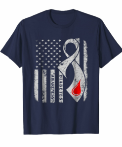 American Flag Type 1 Diabetes Awareness Ribbon T Shirt American Flag Type 1 Diabetes Awareness Ribbon T Shirt