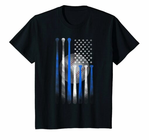 American Flag Vintage Baseball Flag T Shirt