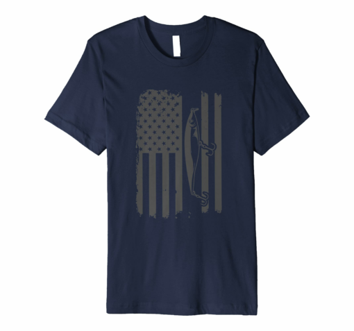 Angler Patriotic T Shirt Minnow Fishing Lure American Flag