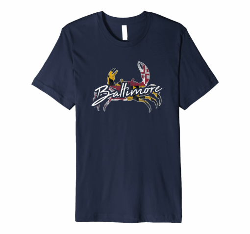 Baltimore Maryland Flag Crab Shirt State Souvenir Gift