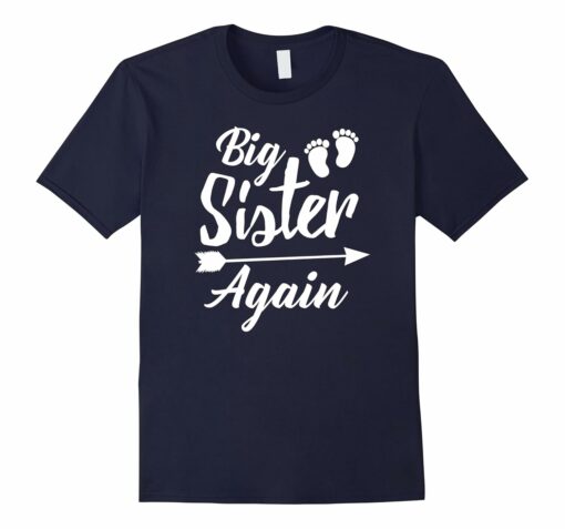 Big Sister Again Tshirt New Baby Family Pregnant Mom Shirt