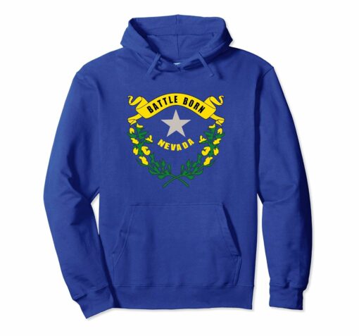 Blue Vintage Nevada Flag Sweatshirt Retro State Hoodie Us Nv