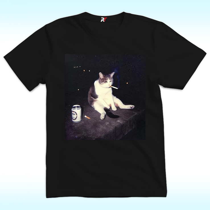 Cigarette Smoking Cat Shirt, Stupid Brainrot Cigarette Smoking Cat Shirt, Stupid Brainrot