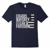 Cigars Whiskey Freedom T Shirt Asphalt