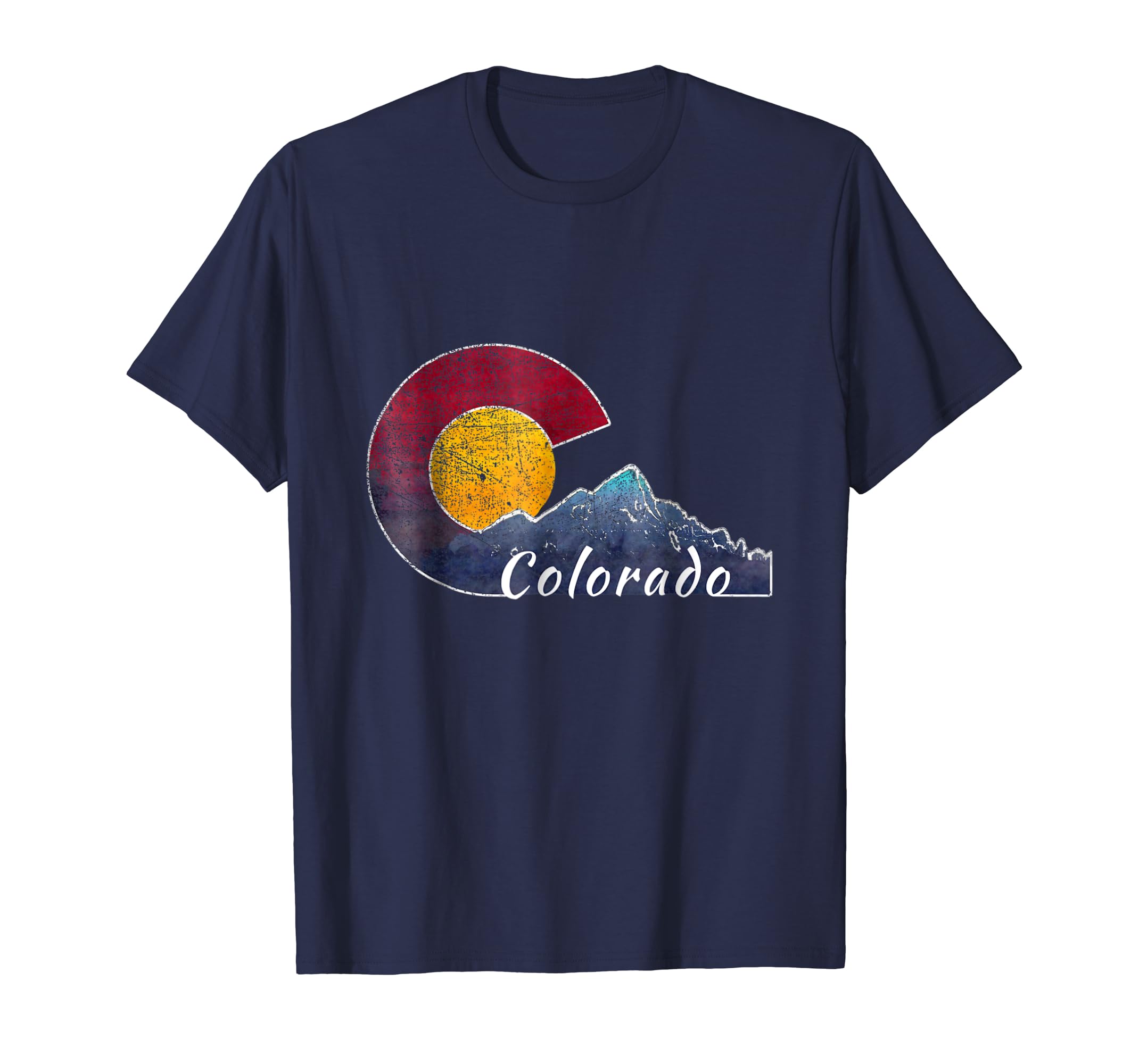 Colorado Shirt With Flag Themed Mountain Scenery Colorado Shirt With Flag Themed Mountain Scenery