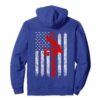 Cool Red Silhouette Grunge American Flag Lineman Hoodie