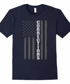 Corrections Officer Flag Thin Silver Line T Shirt Corrections Officer Flag Thin Silver Line T Shirt