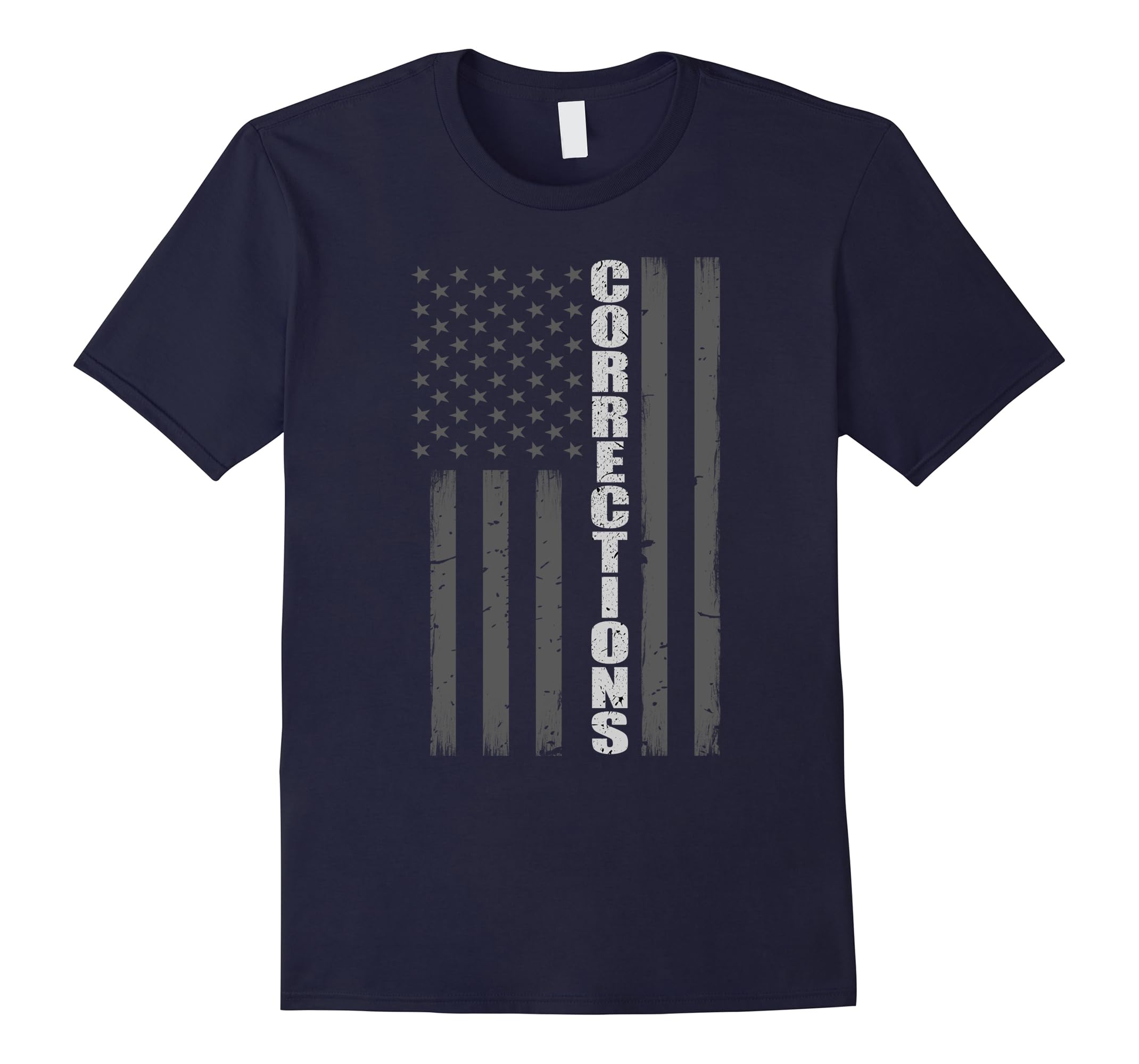 Corrections Officer Flag Thin Silver Line T Shirt Corrections Officer Flag Thin Silver Line T Shirt