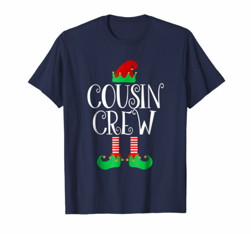 Cousin Crew Elf Tshirt Gift Family Matching Christmas Ugly