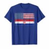 Croatian American Flag T Shirt Croatia Pride Hrvatska Usa