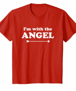 Cute Halloween Im With The Angel Couple Shirt Family Costum Cute Halloween Im With The Angel Couple Shirt Family Costum