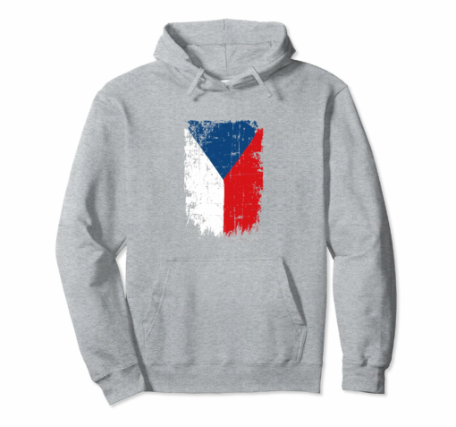 Czech Republic Flag Hoodie Distressed Vintage